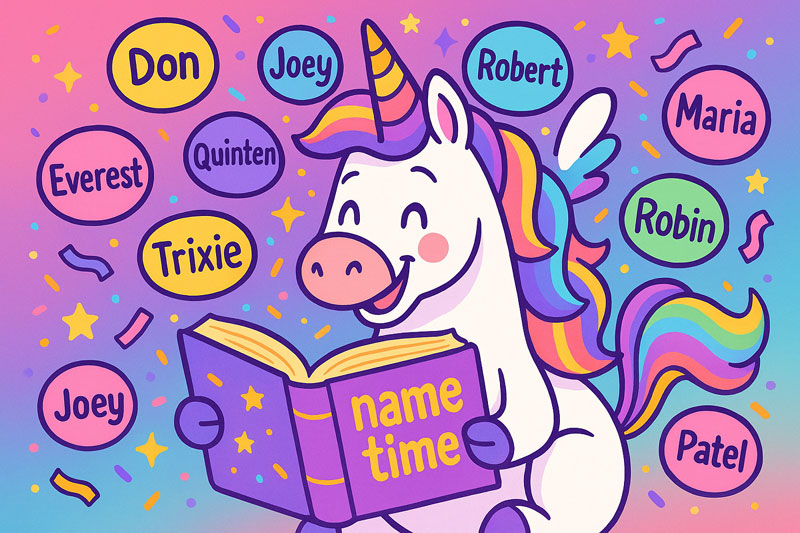 Una pairing sibling names under a starry sky.